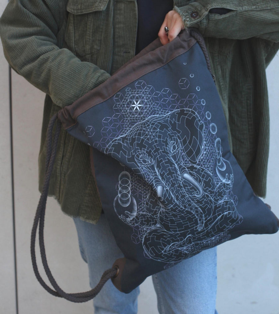 Ganescher Drawstring Bag Drawstring Bag - Detail Close-Up by Symbolika