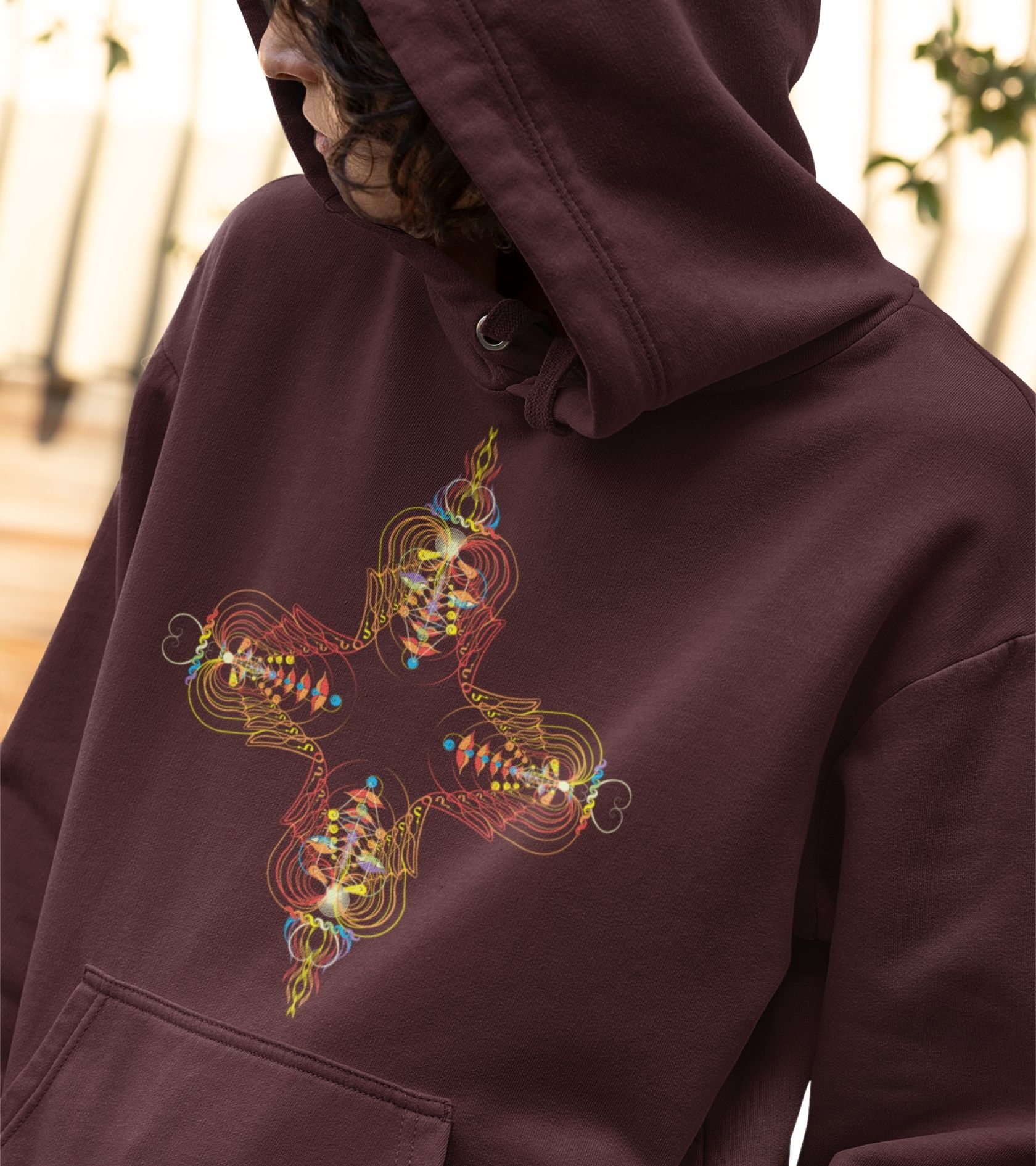 InhalExhale Cross Hoodie Choice of Colors — Image 4 by Symbolika