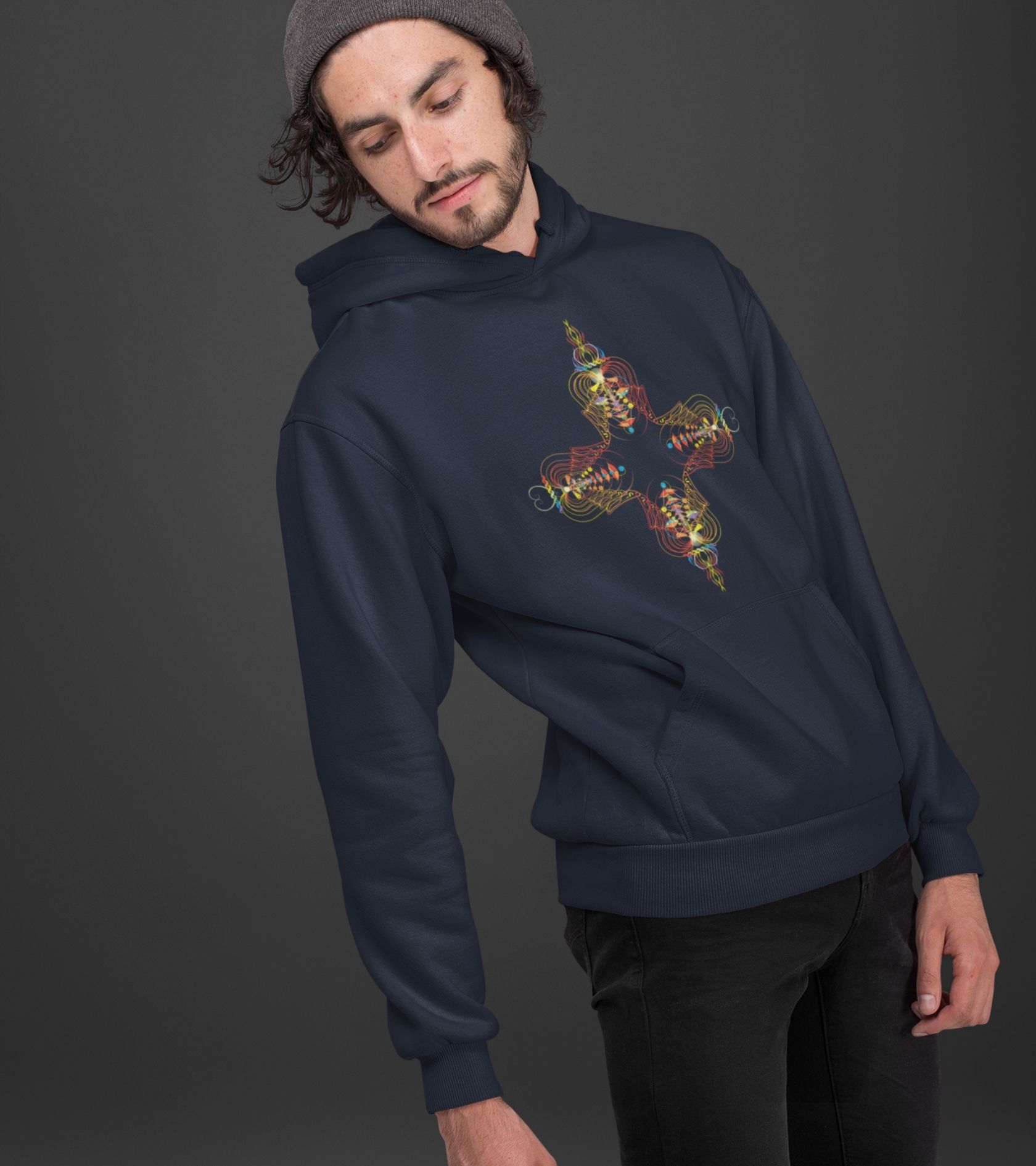 InhalExhale Cross Hoodie Choice of Colors — Image 2 by Symbolika