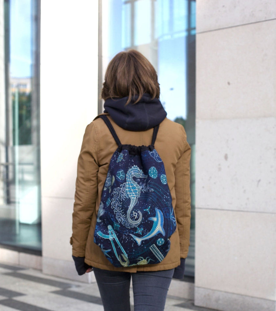 The Blueprint Drawstring Bag - Back View by Symbolika
