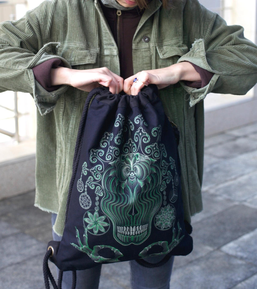 Gulgalta Drawstring Bag Drawstring Bag - Back View by Symbolika