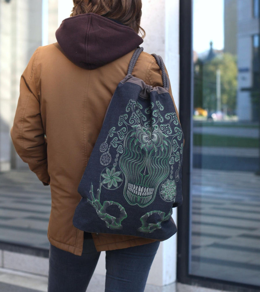 Gulgalta Drawstring Bag Drawstring Bag - Back View by Symbolika