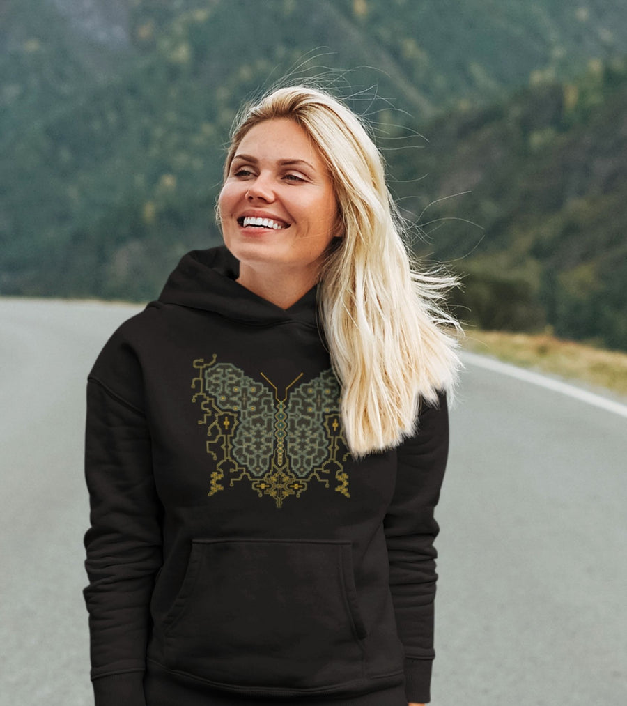 Shipibo Butterfly Hoodie Choice of Colors — Image 3 by Symbolika
