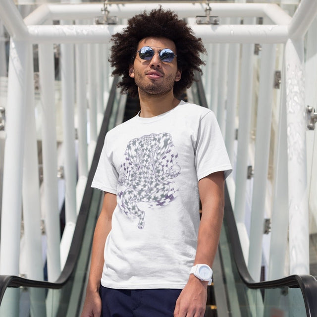 Camiseta para hombre con vibración de Ganesher - Hecha a medida - Blanca