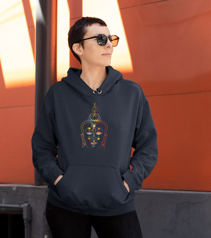 Rainbow Buddha Hoodie Choice of Colors — Image 4 by Symbolika