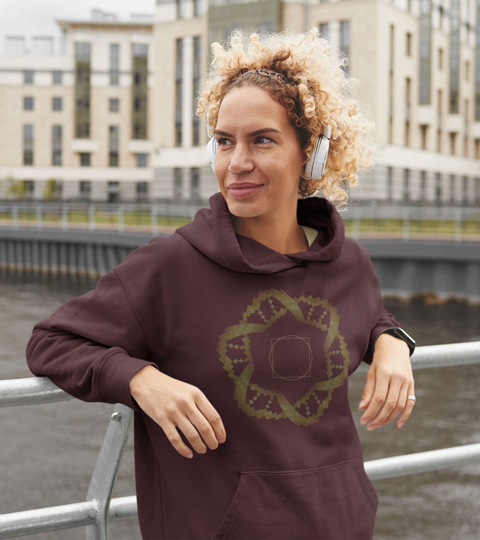 Square in a Circle Hoodie Choice of Colors — Image 4 by Symbolika
