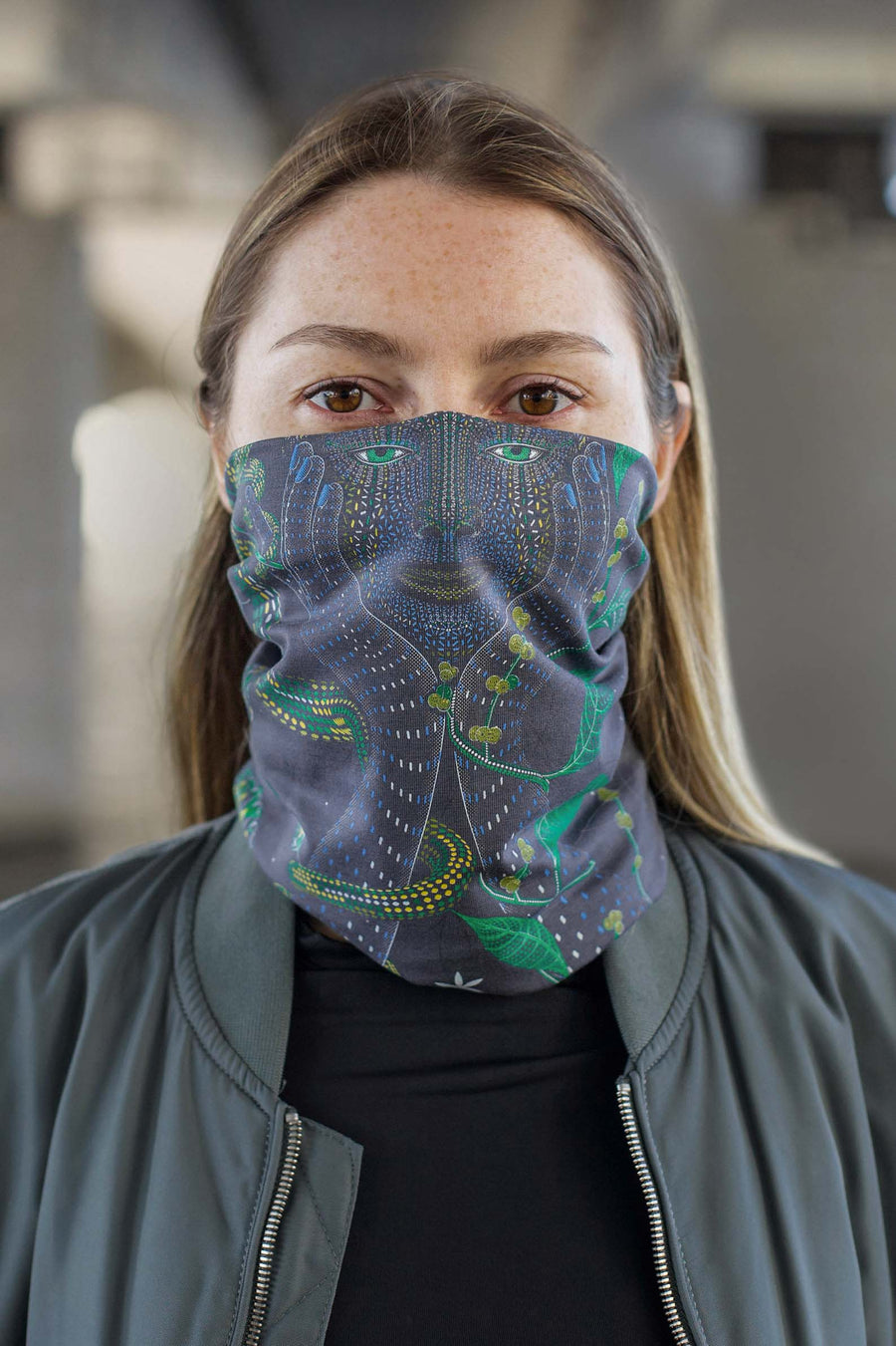 Aya Neck Gaiter Grey — Image 2 by Symbolika