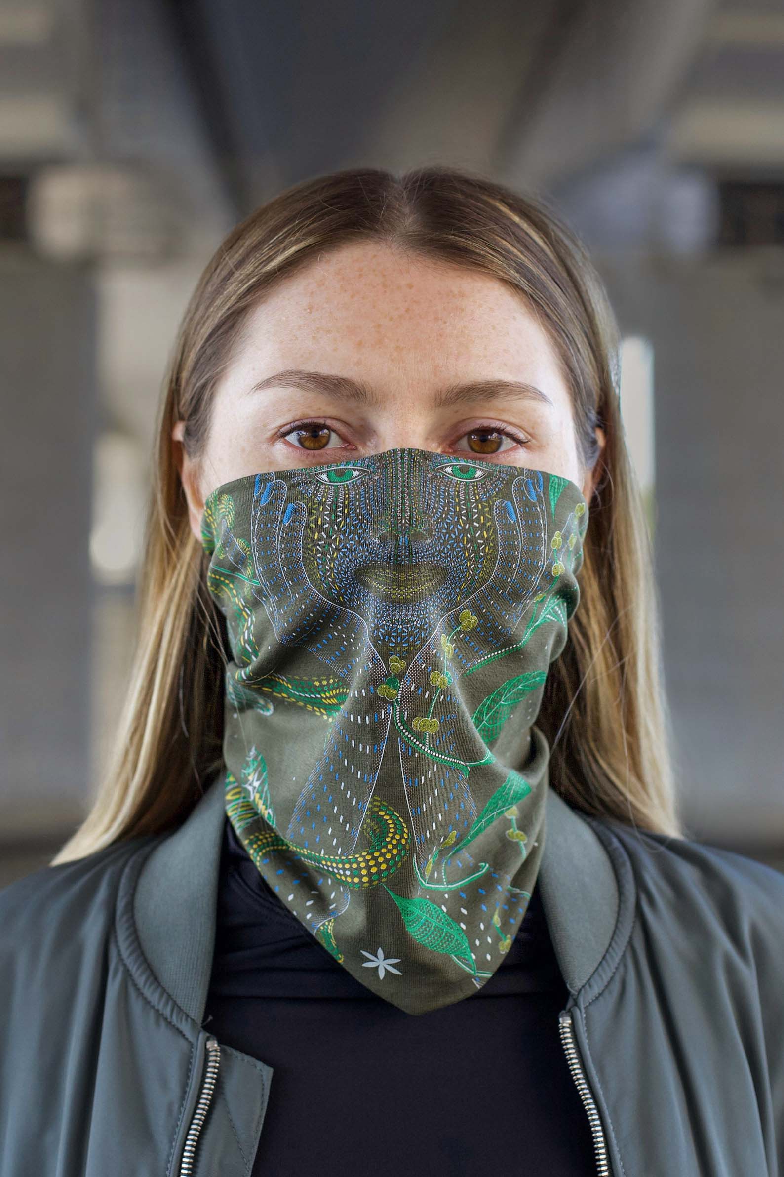 Aya Neck Gaiter Olive — Image 3 by Symbolika