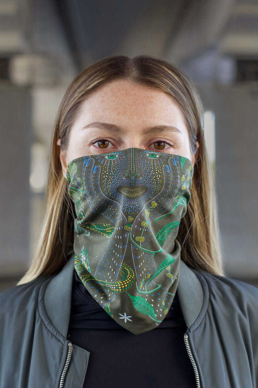 Aya Neck Gaiter Olive — Image 3 by Symbolika