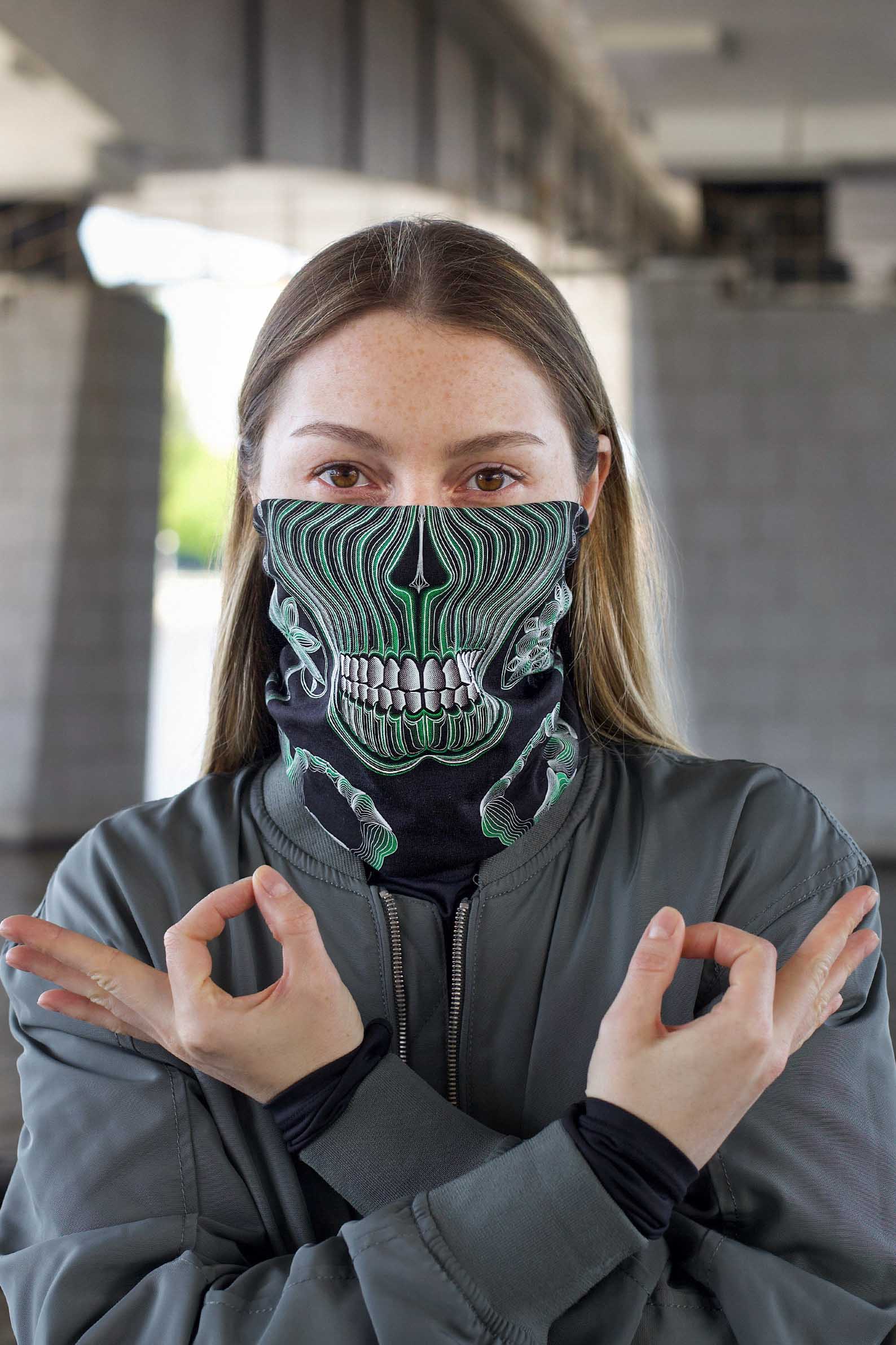 Gulgalta Neck Gaiter Black — Image 3 by Symbolika