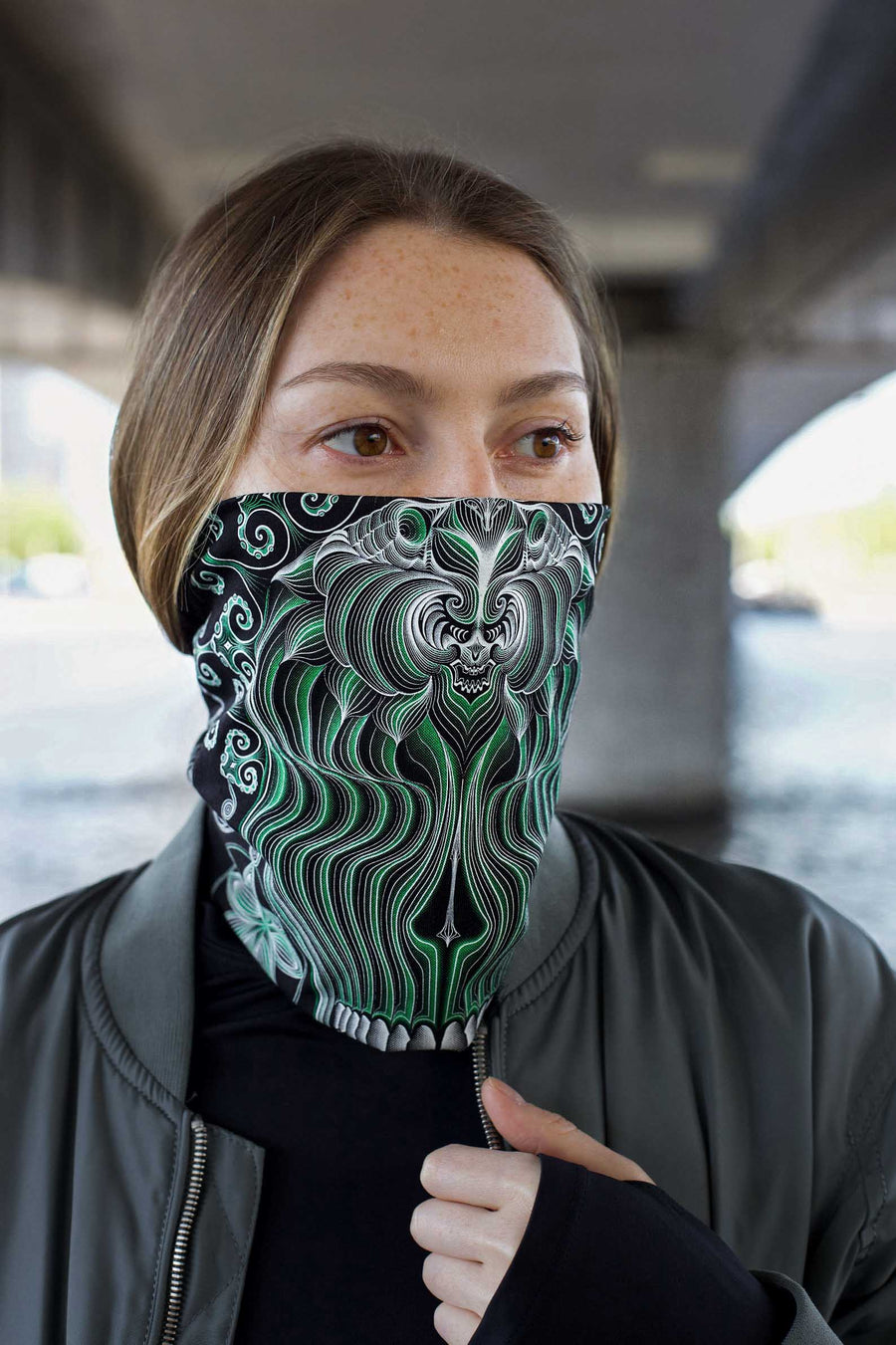 Gulgalta Neck Gaiter Black — Image 5 by Symbolika
