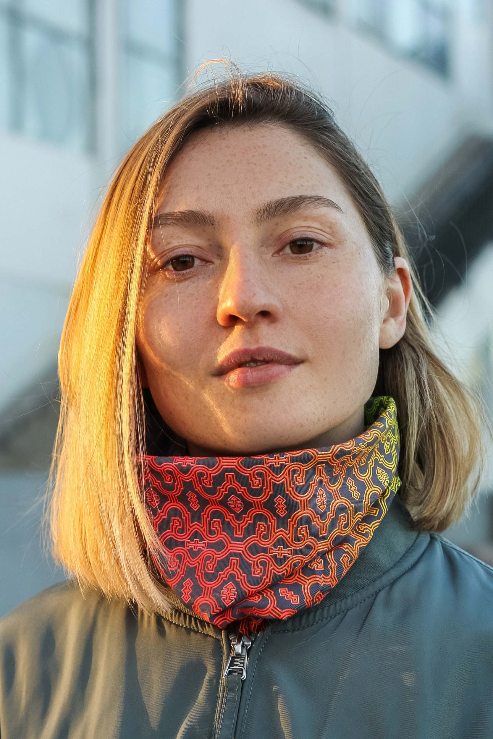 Shipibo Neck Gaiter Grey — Image 5 by Symbolika