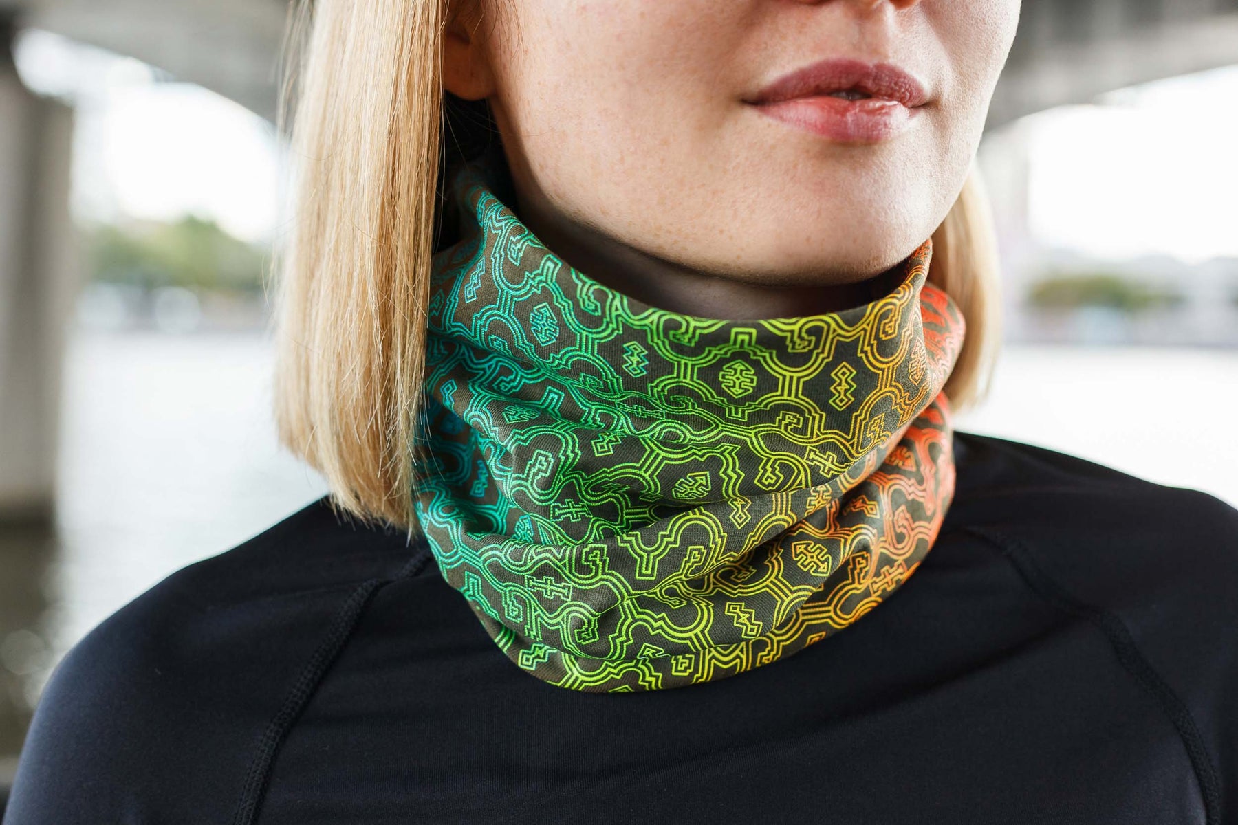 Shipibo Gradient Face Mask - Olive
