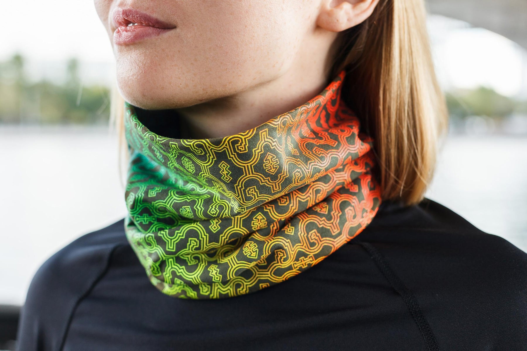 Shipibo Gradient Face Mask - Olive