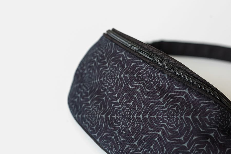 Molekula Mono Fanny Pack - Navy Blue Geometric Print