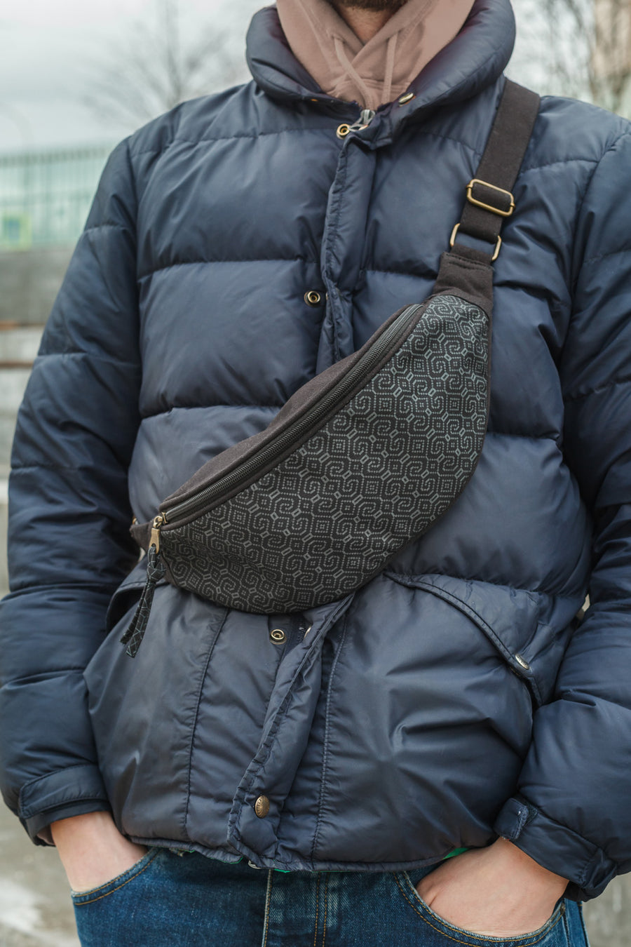 Shipibo-Conibo Mono Fanny Pack - Black