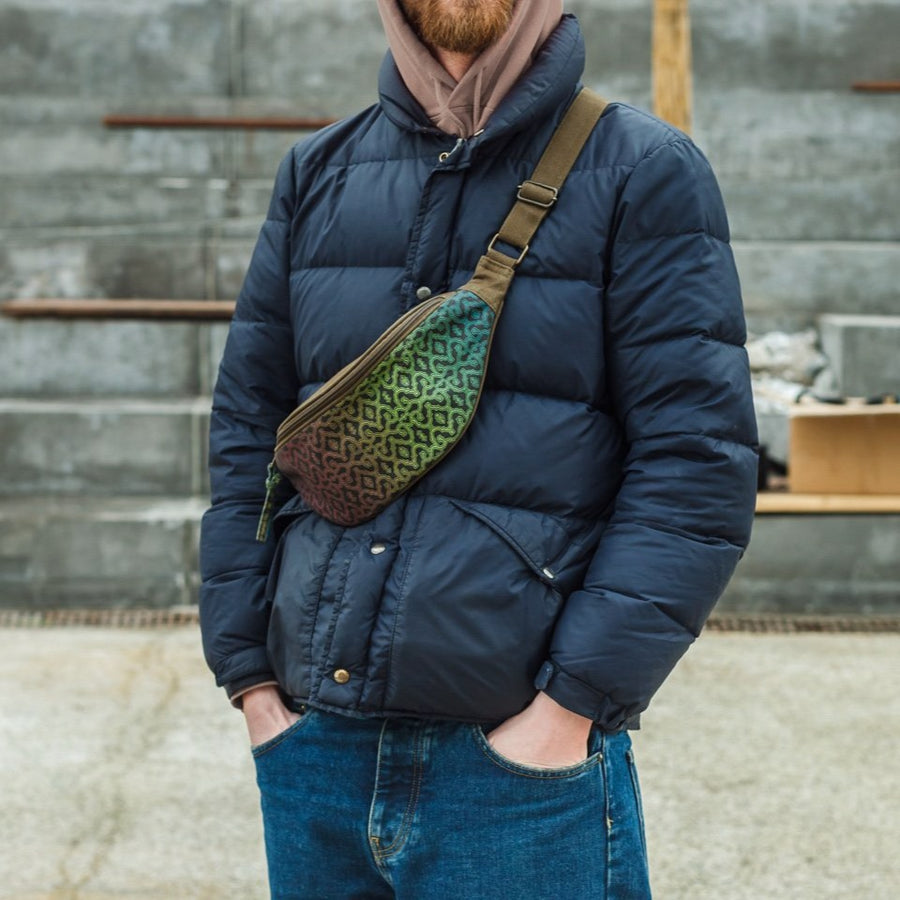 Shipibo Gradient Brown Fanny Pack - Khaki