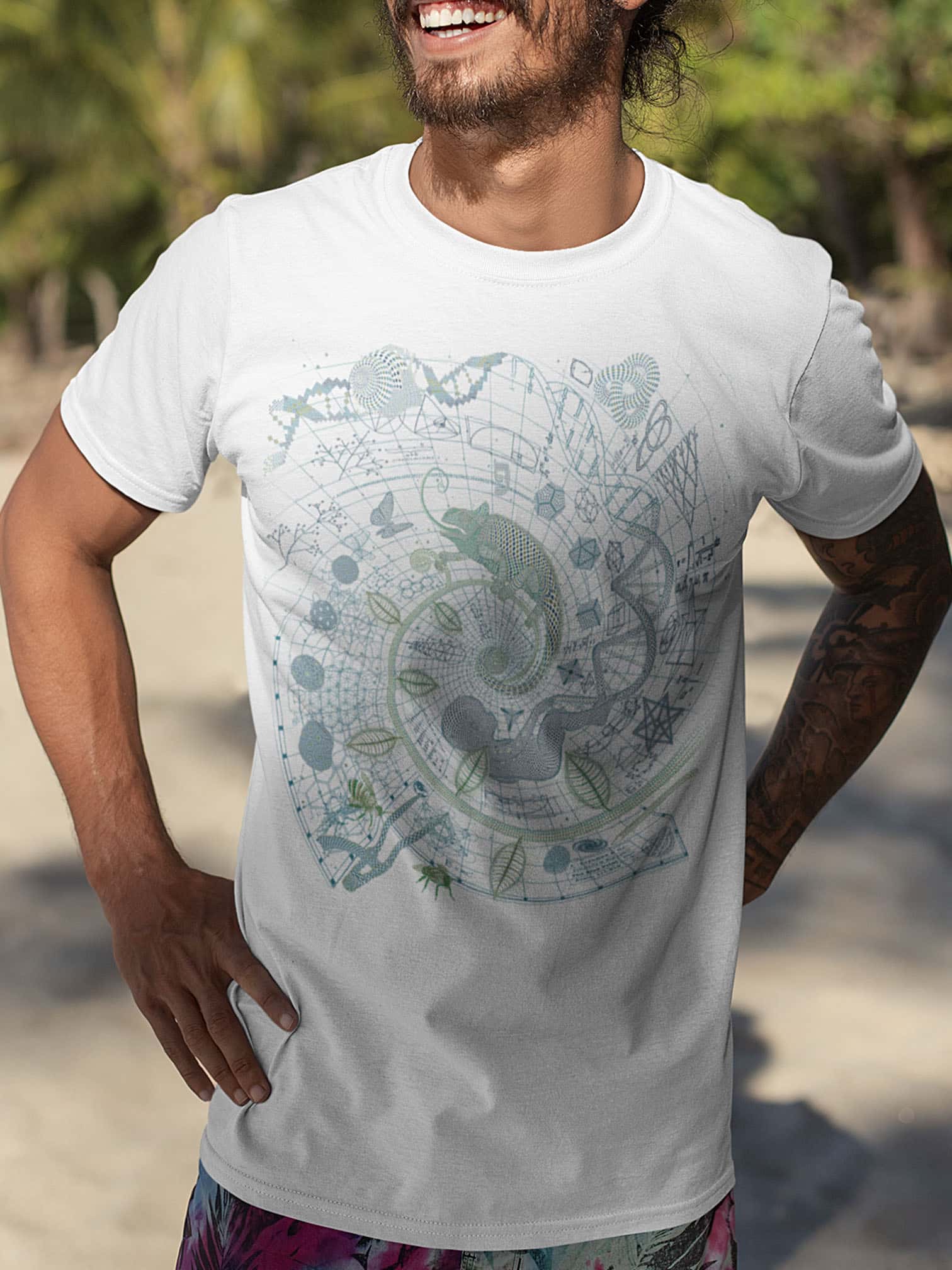 Blueprint 1 Land T-Shirt — visionary art by Symbolika