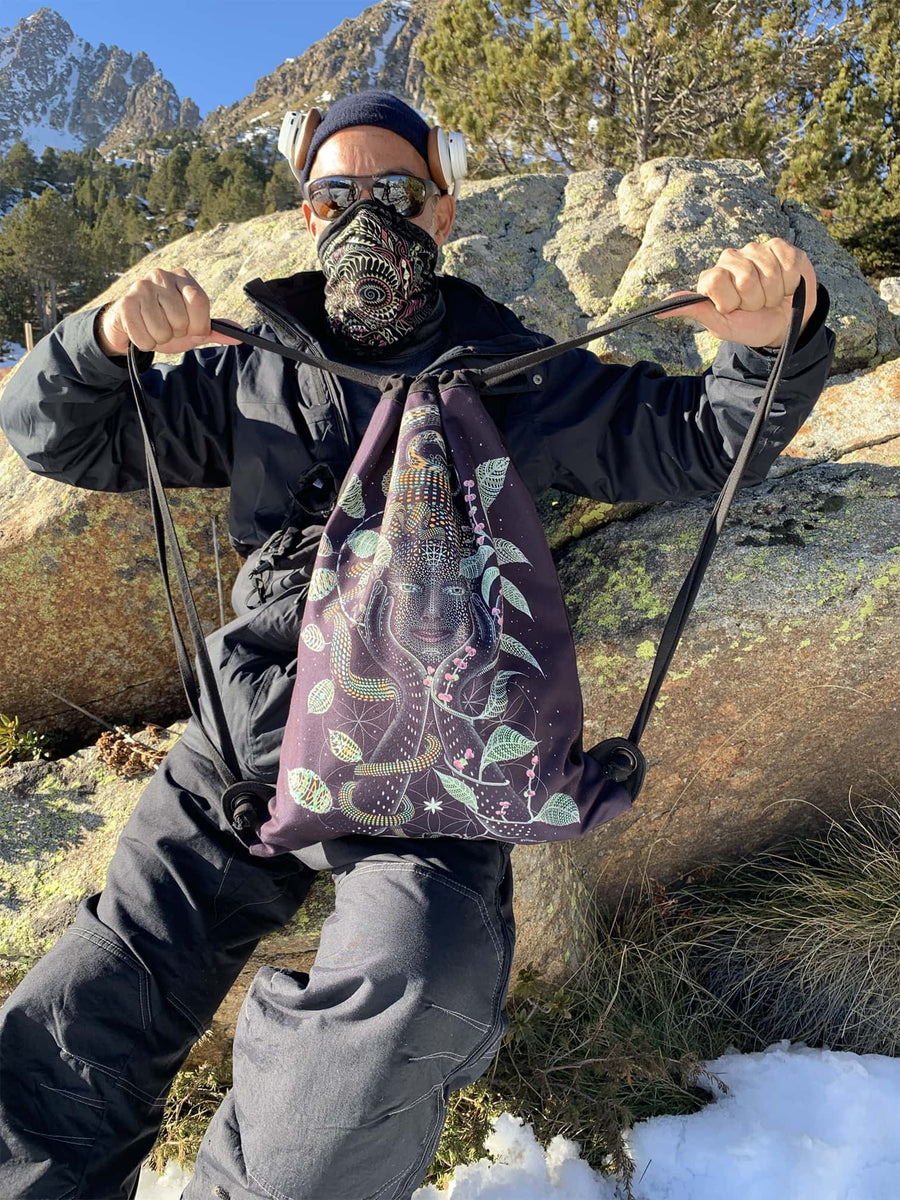 Aya Drawstring Bag Drawstring Bag - Size and Fit View by Symbolika