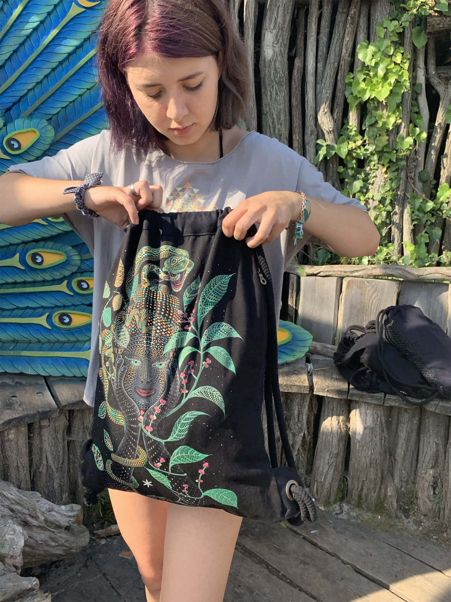 Aya Drawstring Bag - Visionary Art Clothing by Symbolika