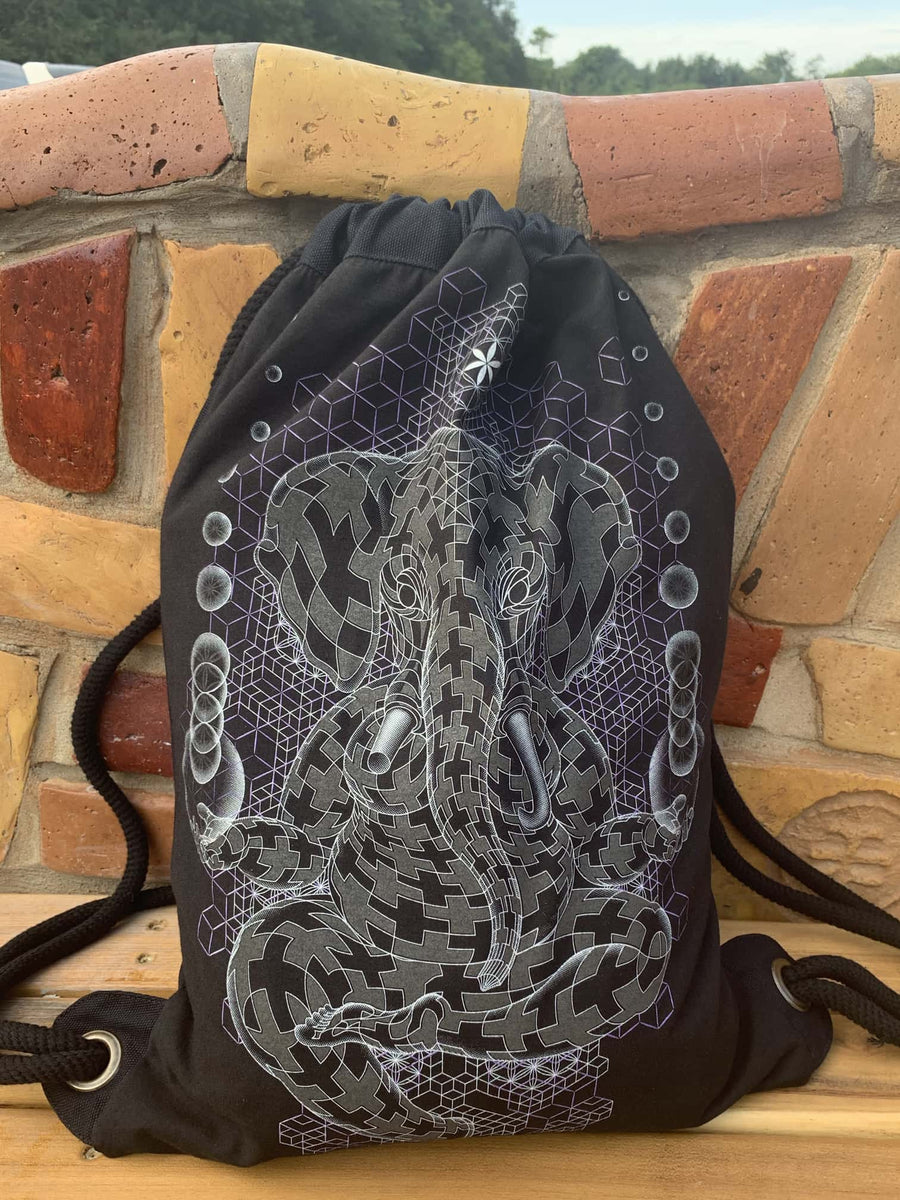 Ganescher Drawstring Bag Drawstring Bag - Size and Fit View by Symbolika