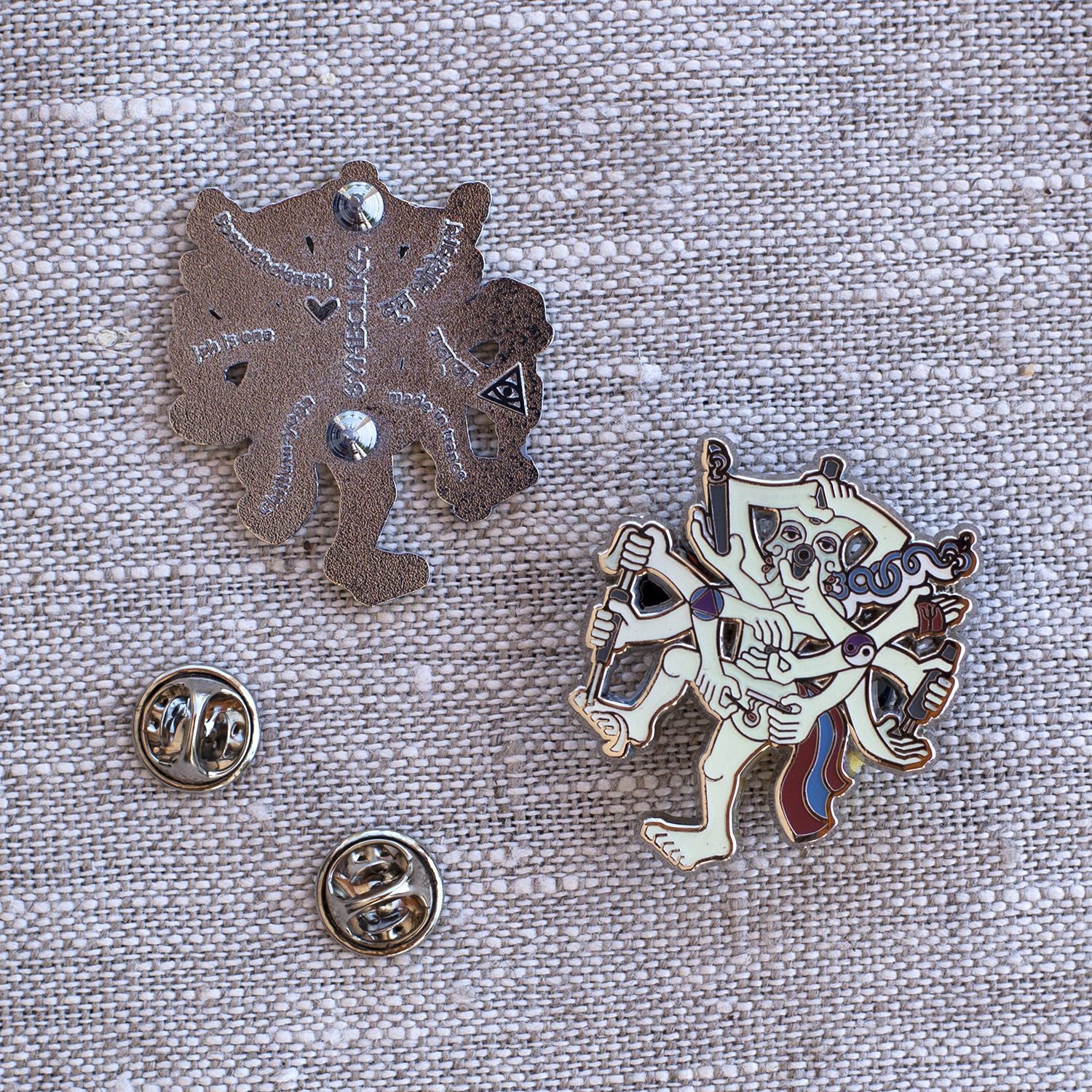 Chillum Yoga white 1.5" Lapel Pin - symbolika