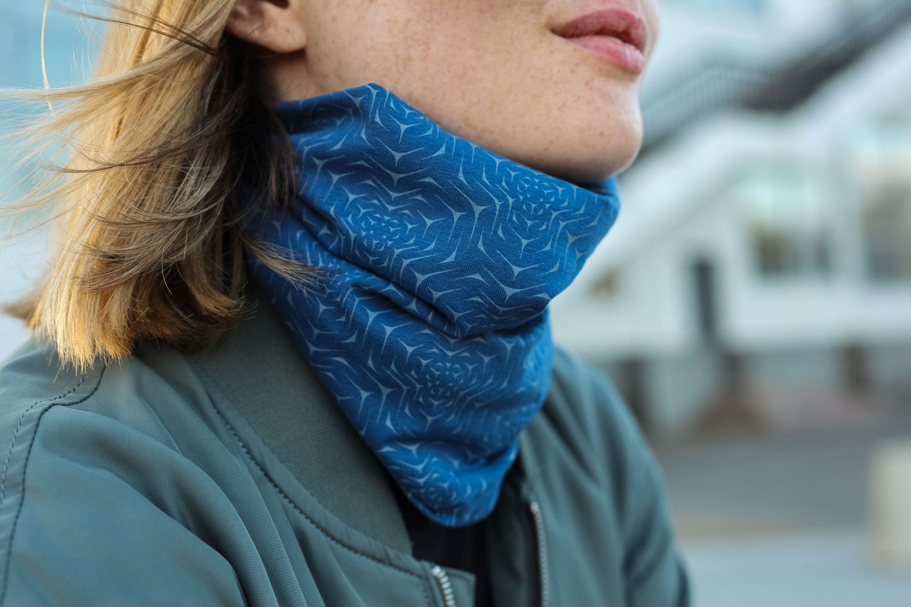 Molekula Mono Neck Gaiter - Steel Blue