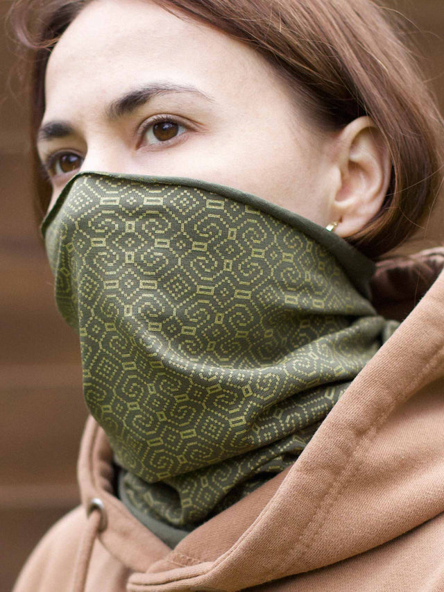 Polaina de cuello Shipibo-Conibo Gold - Oliva