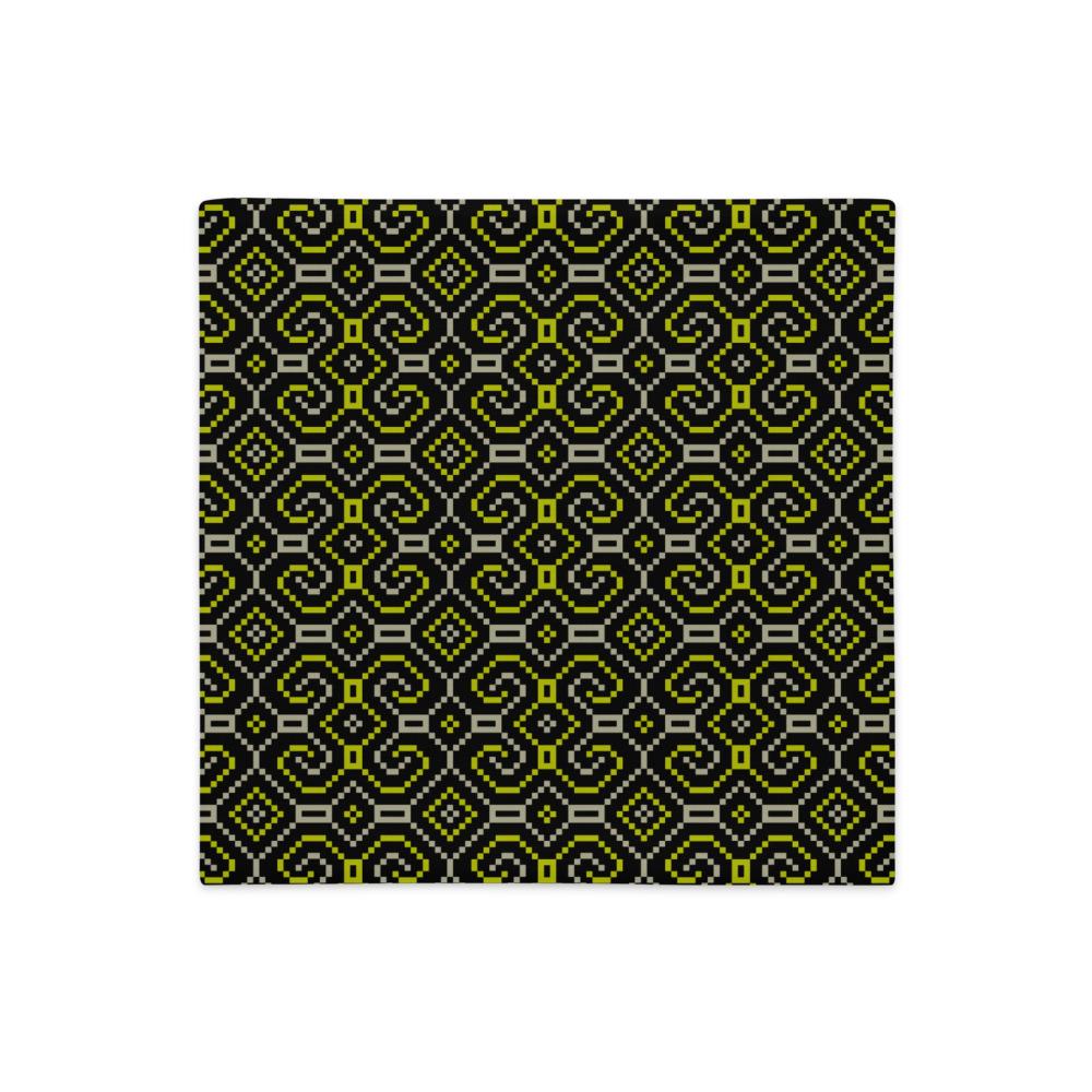 Shipibo - Conibo Cushion - Yellow Beige on Black - symbolika