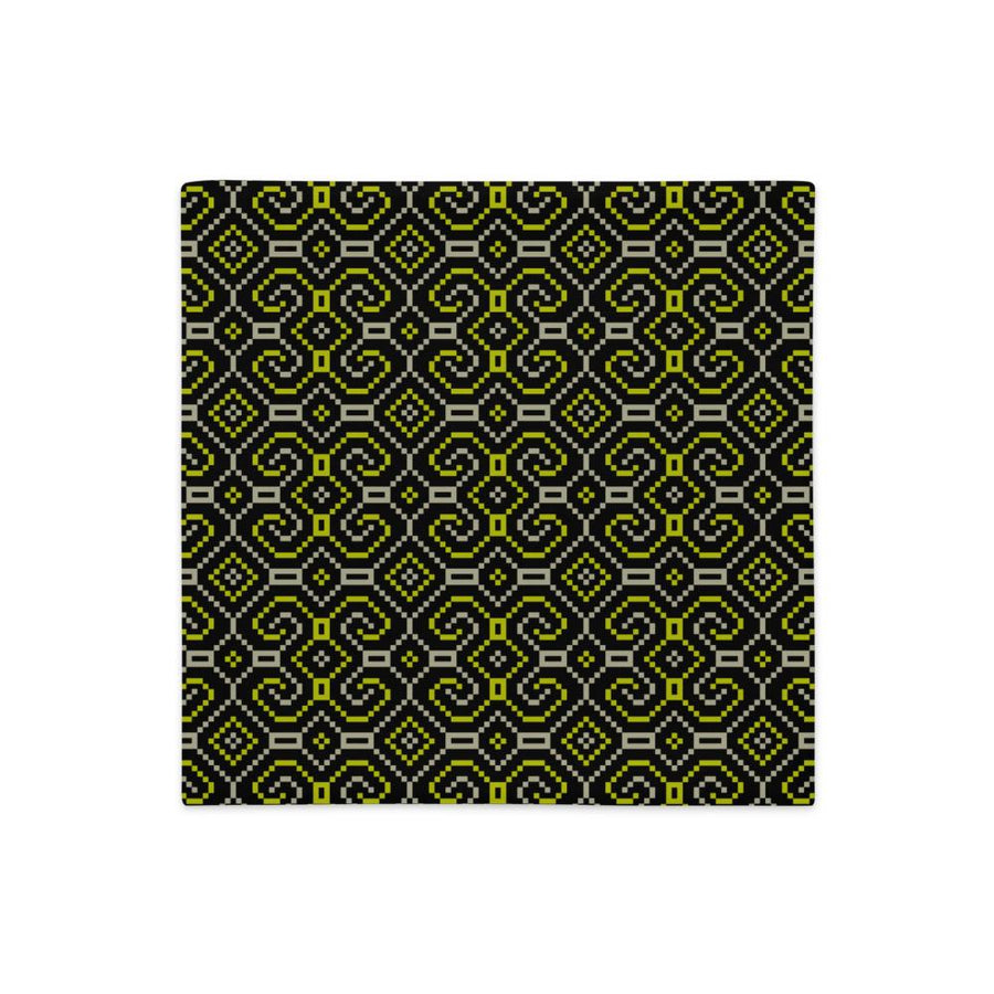 Shipibo - Conibo Cushion - Yellow Beige on Black - symbolika