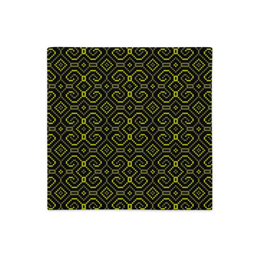 Shipibo - Conibo Cushion - Yellow Olive on Black - symbolika