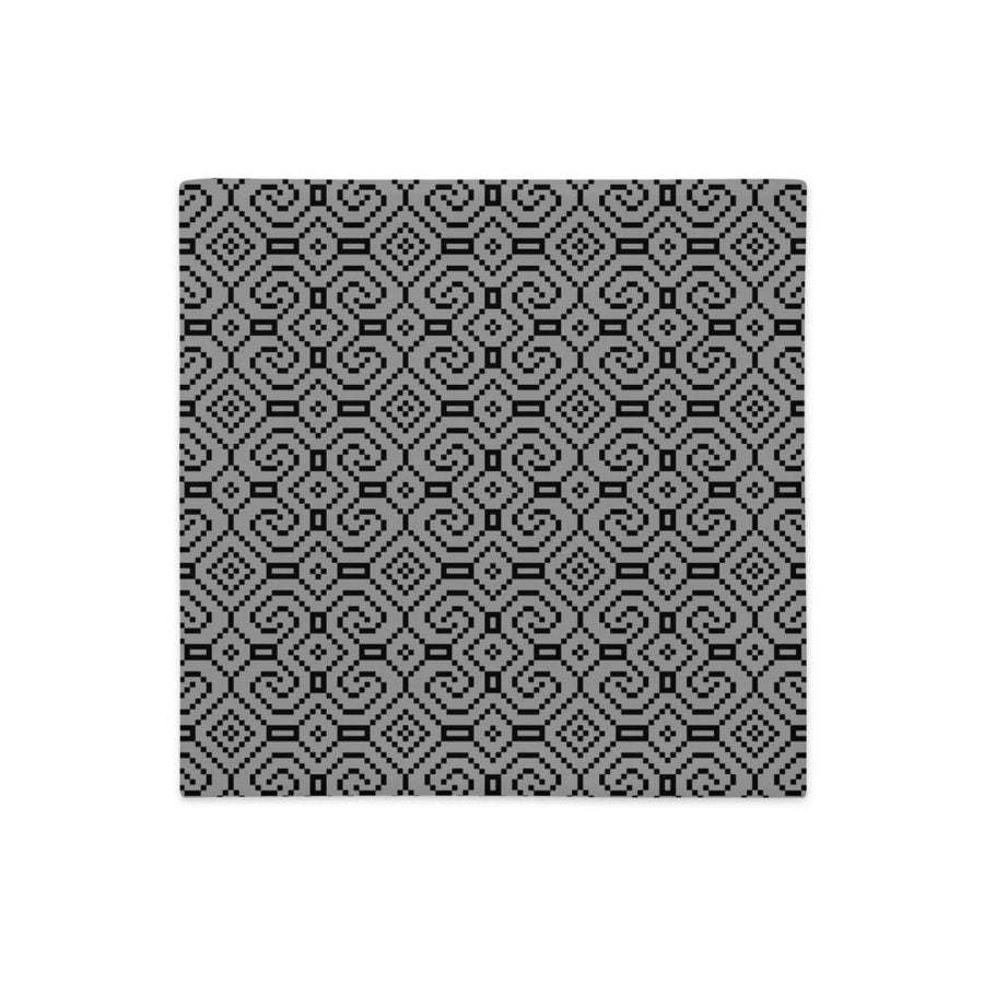 Shipibo - Conibo Cushion - Black on Grey - symbolika