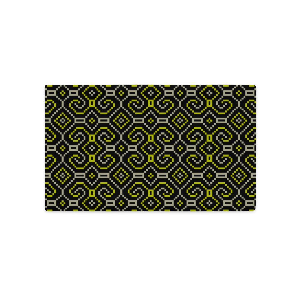 Shipibo - Conibo Cushion - Yellow Beige on Black - symbolika