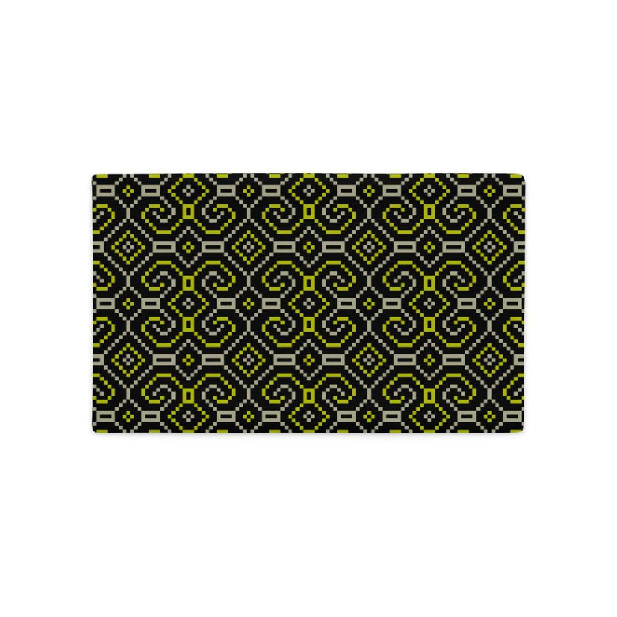 Shipibo - Conibo Cushion - Yellow Beige on Black - symbolika