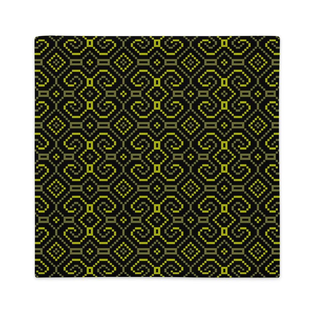 Shipibo - Conibo Cushion - Yellow Olive on Black - symbolika