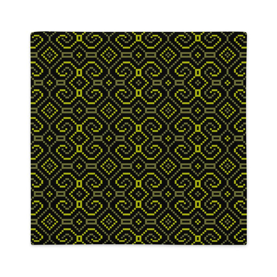 Shipibo - Conibo Cushion - Yellow Olive on Black - symbolika