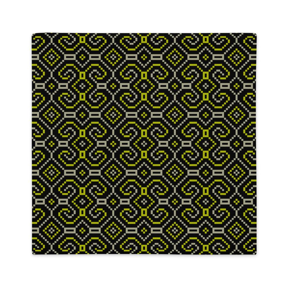 Shipibo - Conibo Cushion - Yellow Beige on Black - symbolika