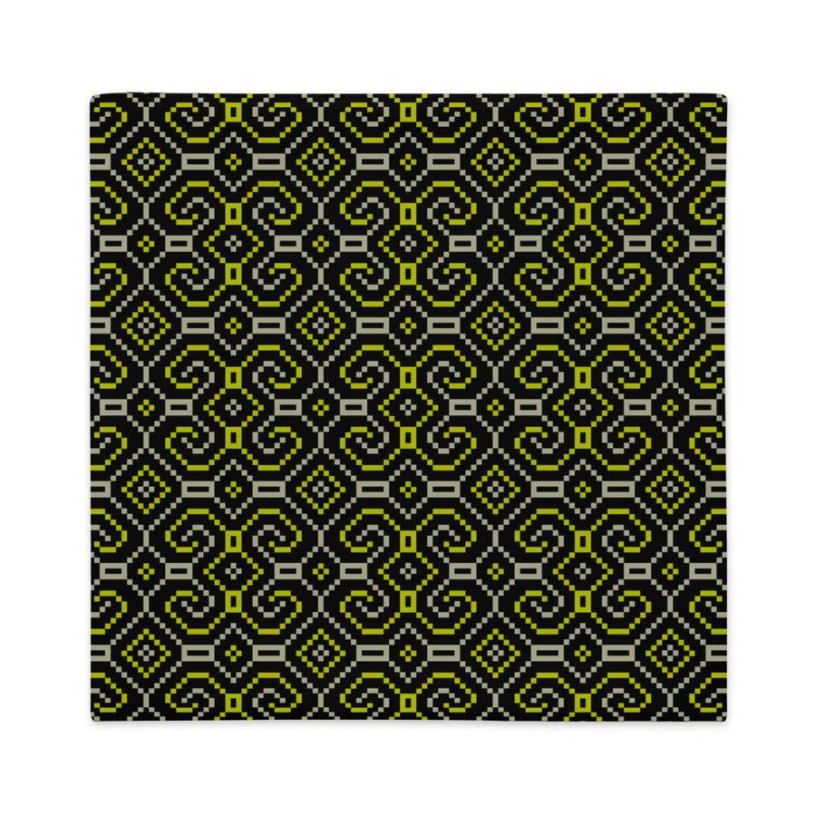 Shipibo - Conibo Cushion - Yellow Beige on Black - symbolika
