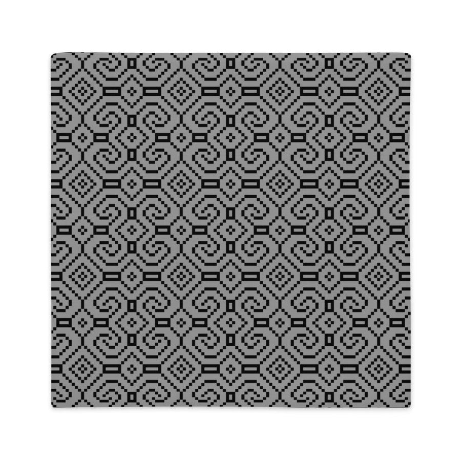 Shipibo - Conibo Cushion - Black on Grey - symbolika