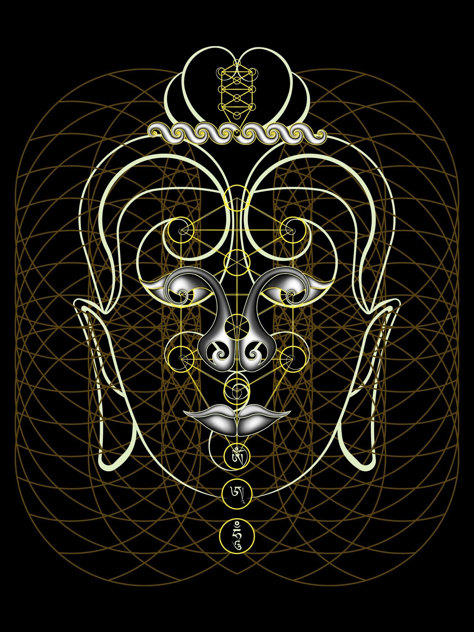 Buddha Vibes T-Shirt Grey — Image 7 by Symbolika