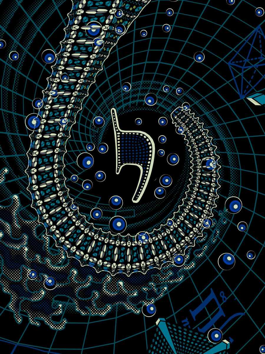 Blueprint II Sea T-Shirt Grey — Image 8 by Symbolika