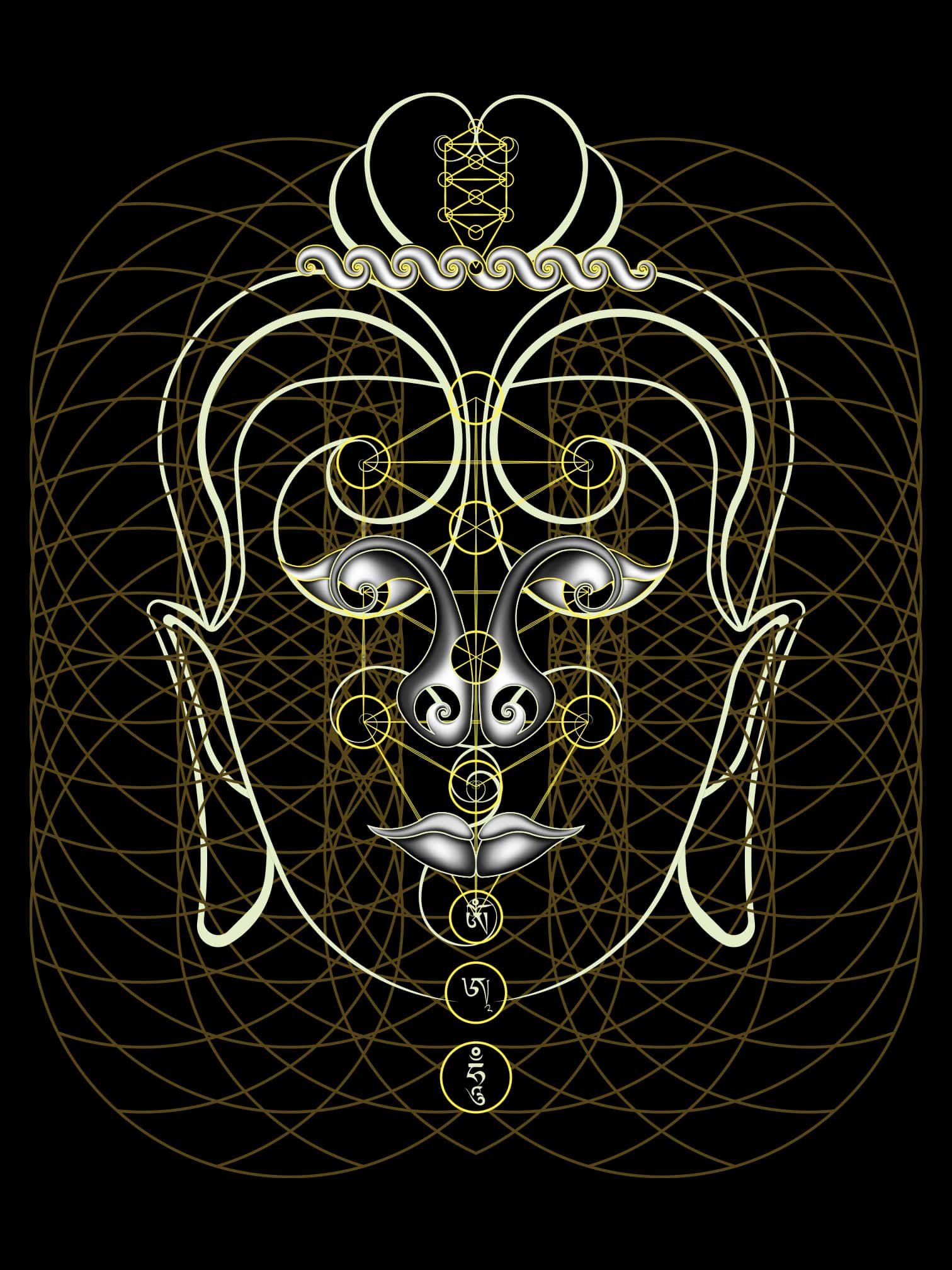 Buddha Vibes Tank Top Olive — Image 5 by Symbolika