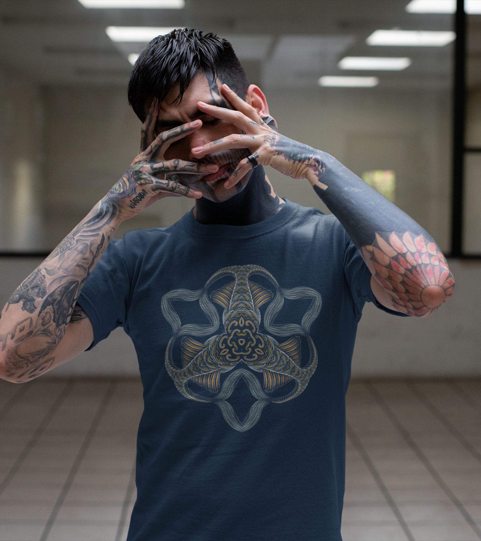 Coiled Mandala T-Shirt Choice of Colors — visionary art by Symbolika