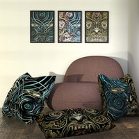 Set of 3 YogaBhoga Faces Framed Poster