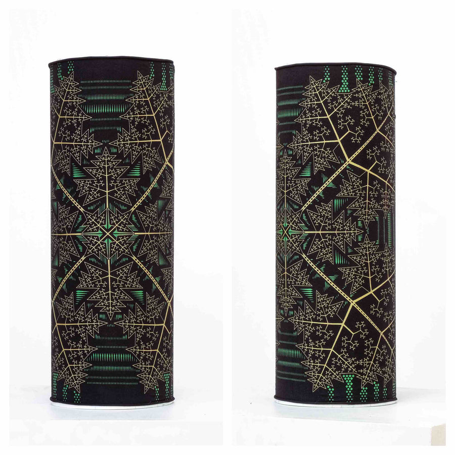 Fractal Forest Neck Gaiter Black — Image 8 by Symbolika