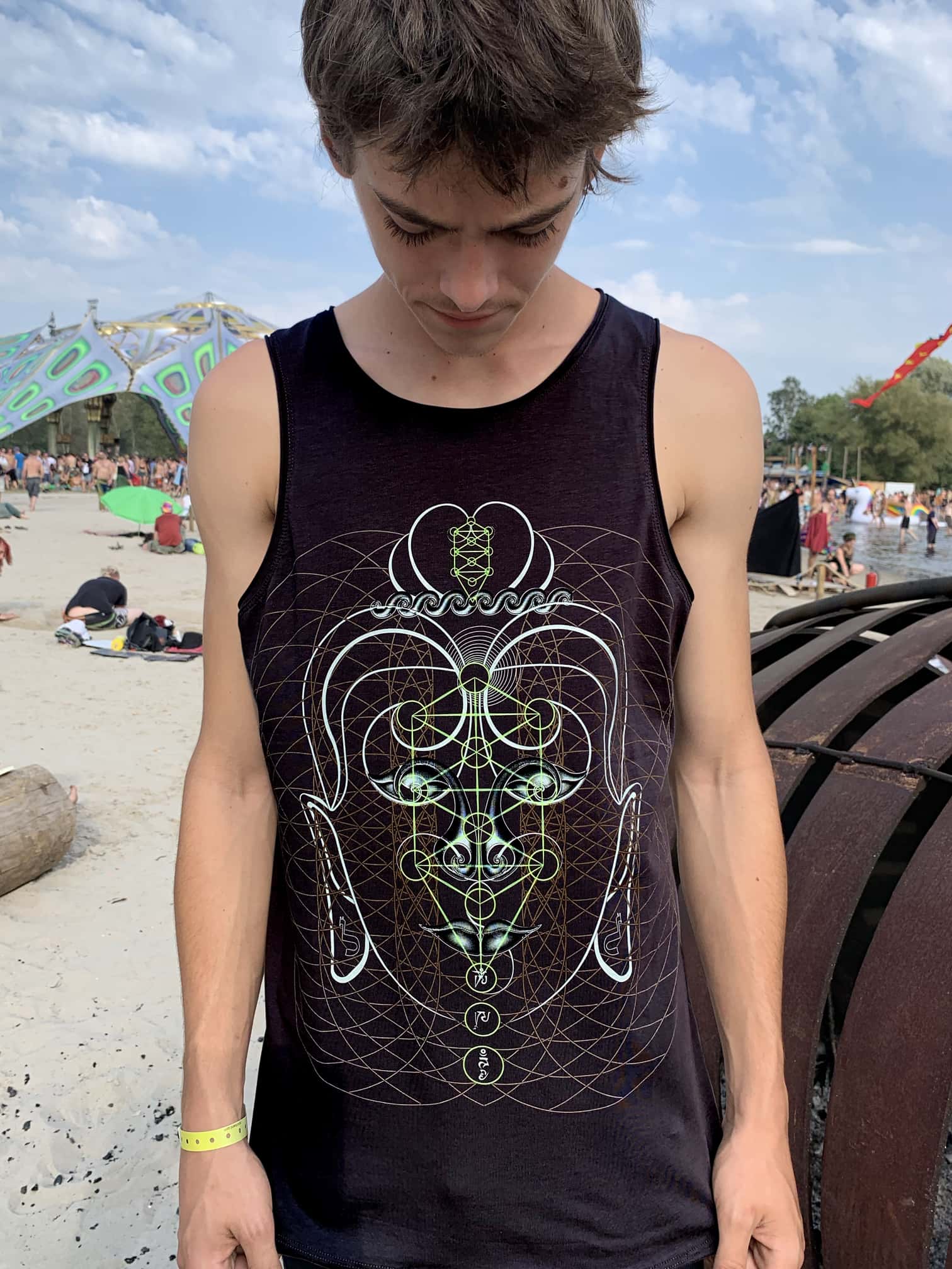Buddha Vibes Tank Top Choice of Colors — visionary art by Symbolika