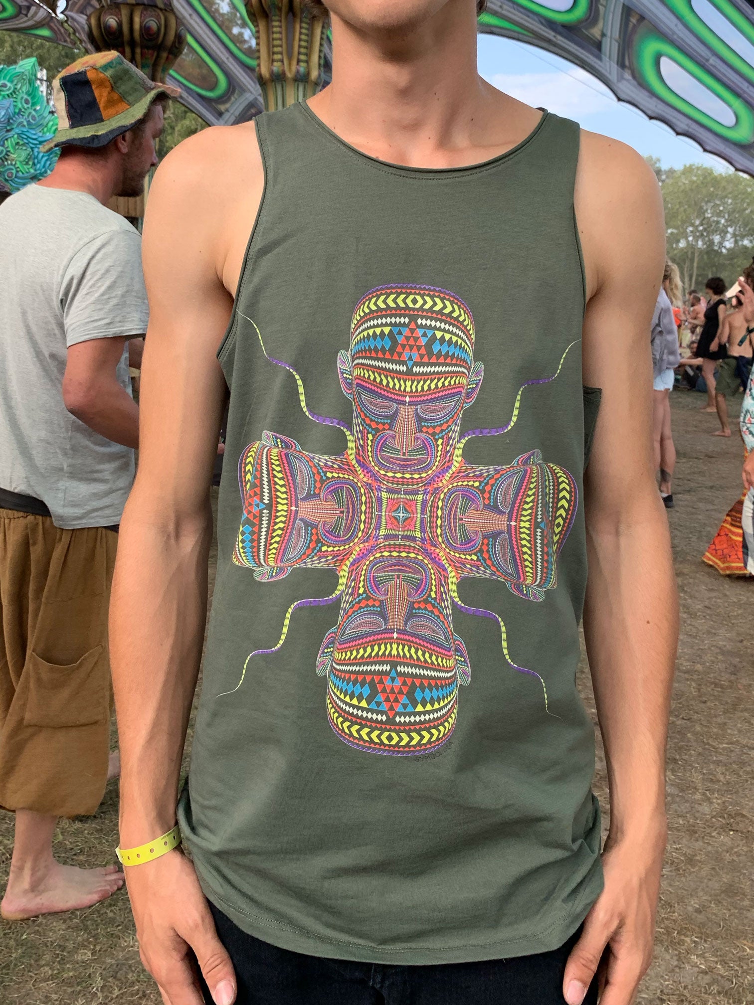 Chango Tank Top Olive — Image 3 by Symbolika