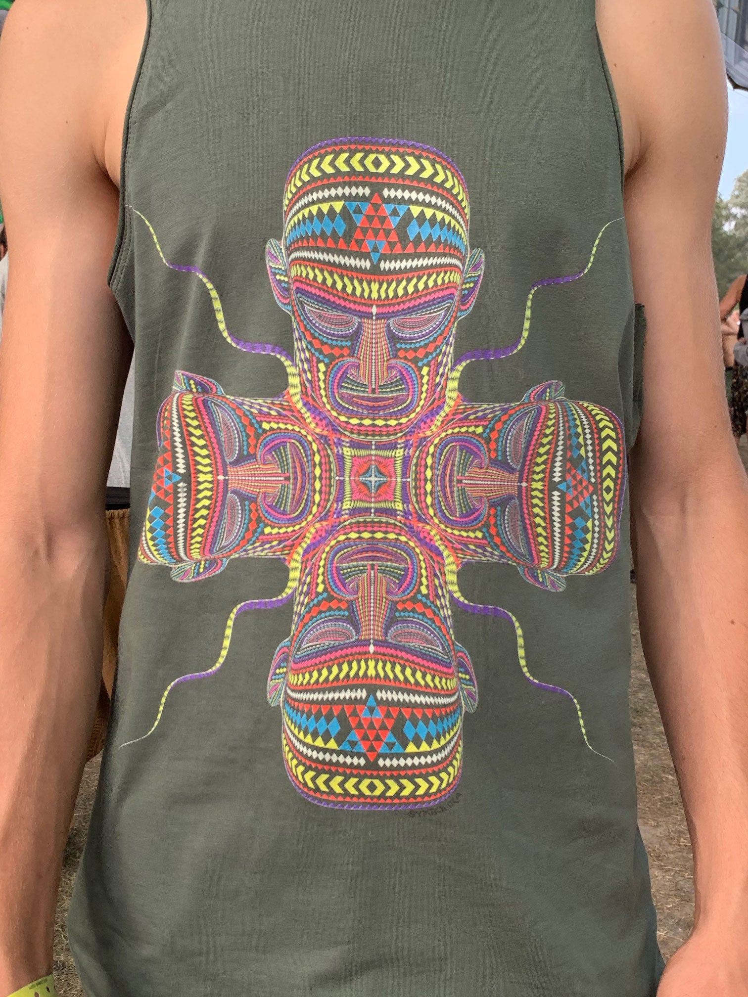 Chango Tank Top Olive — Image 2 by Symbolika