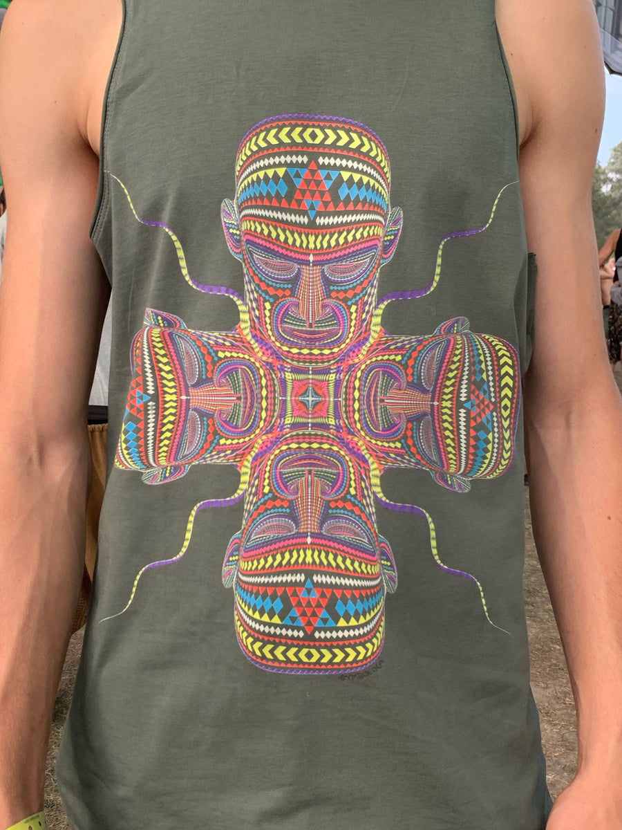 Chango Tank Top Olive — Image 2 by Symbolika
