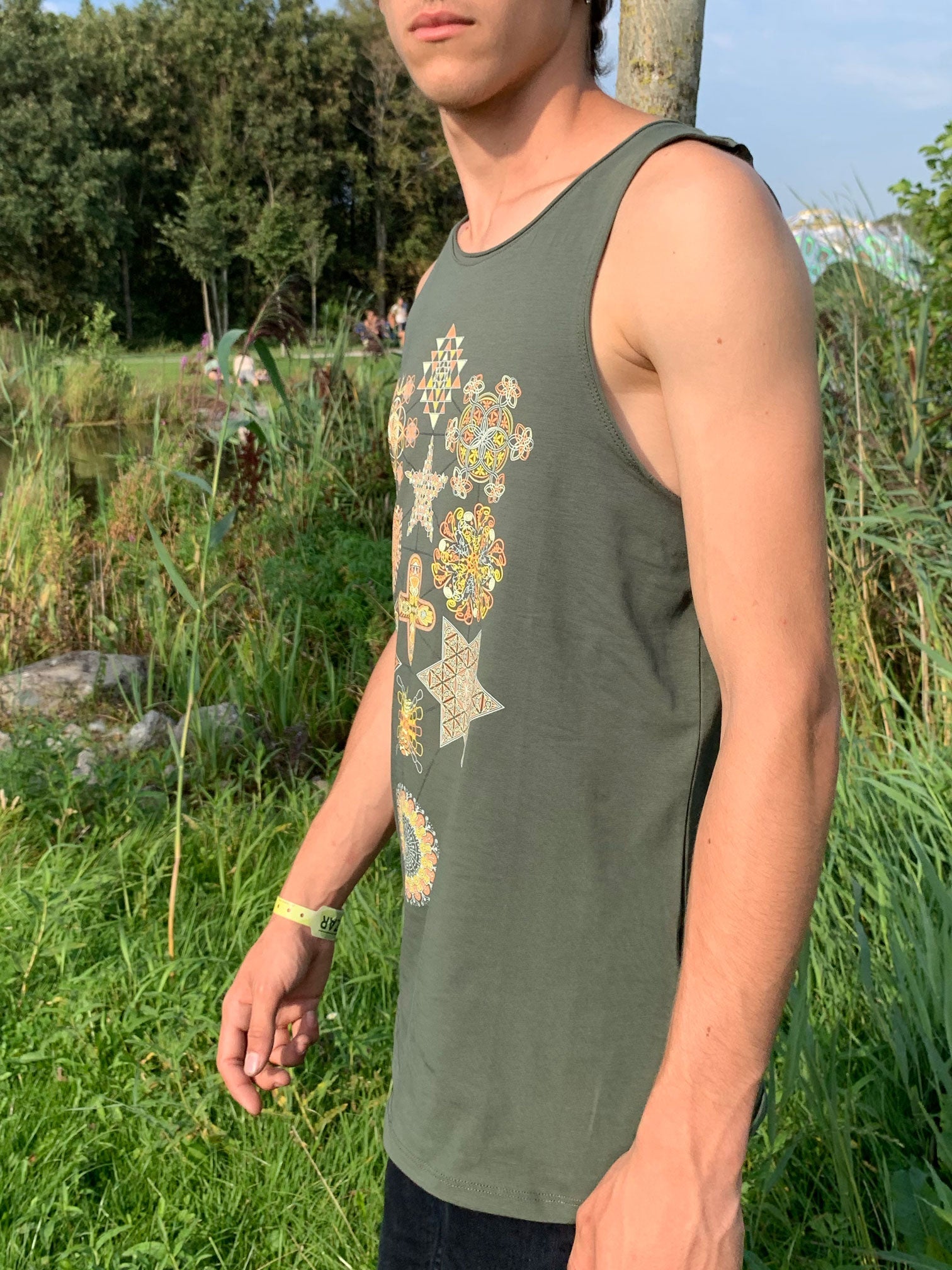 Symbol Tree Tank Top Olive — Image 3 by Symbolika
